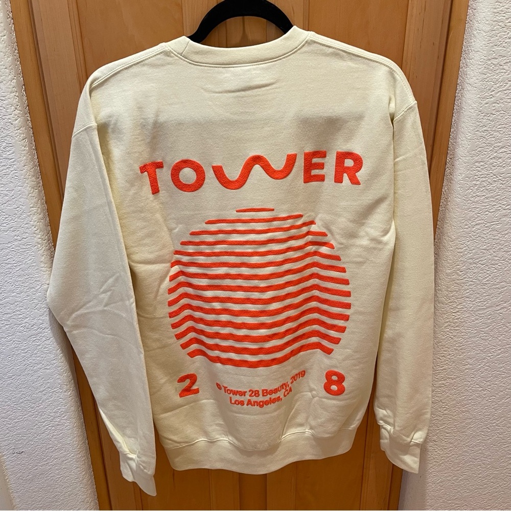 Brand New Tower 28 Beauty Sunset Sweatshirt Cream Orange Size Small and Medium